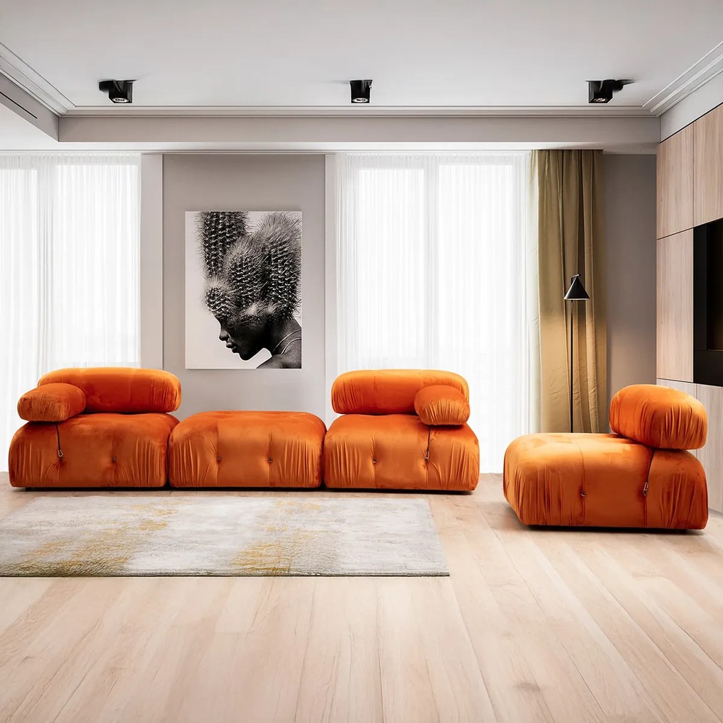 Taburette Bubble Pouffe Portocaliu