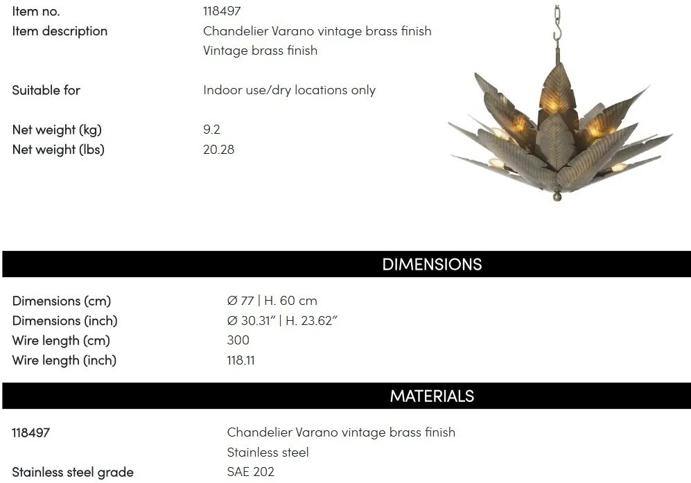 Candelabru elegant design LUX Varano