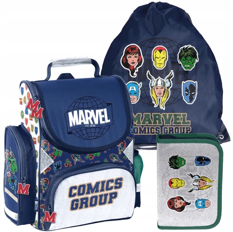Set ghiozdan din 3 piese pentru băieți - MARVEL