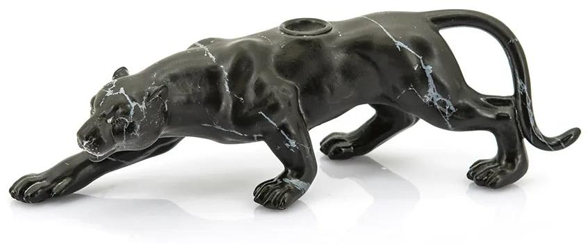 Suport lumanare pantera Raja, negru