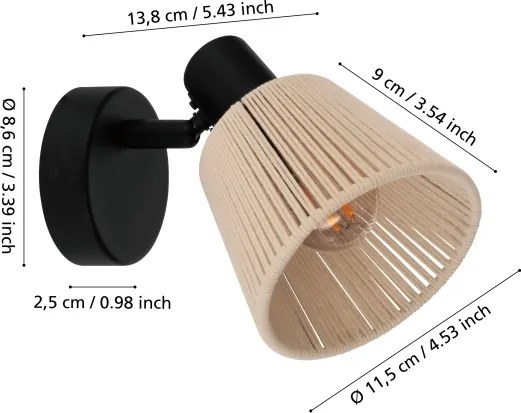 Eglo 44138 - Aplică spot de perete SEAGARD 1xE14/40W/230V, bej/negru