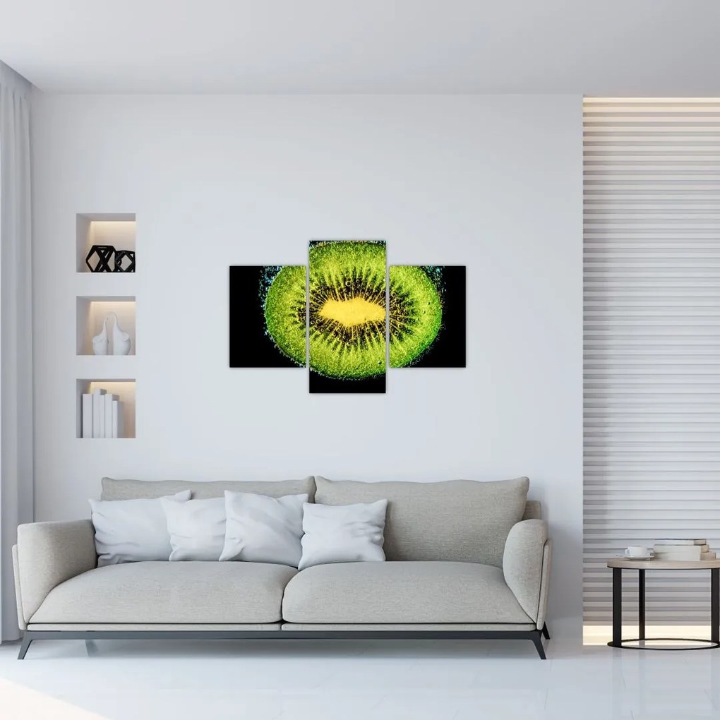 Tablou - detailu cu kiwi în apă (90x60 cm)