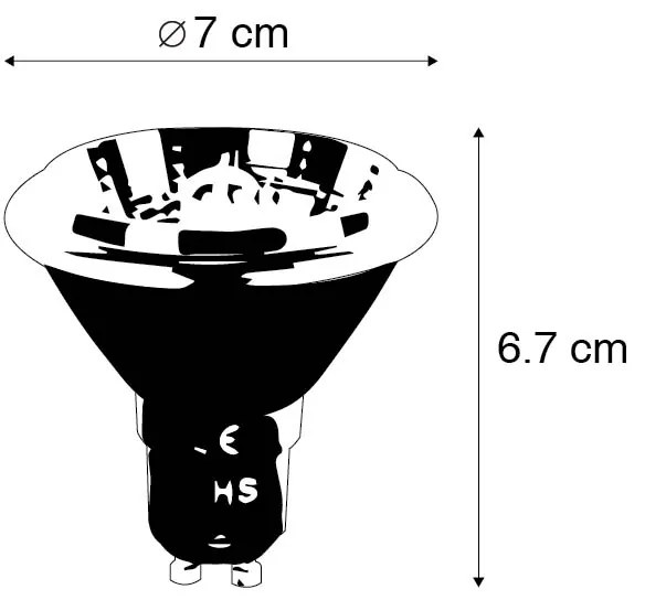 Set de 5 becuri LED GU10 cu 3 trepte de reglare a intensității luminii de la cald la neutru AR70 6W 320lm 2000-3000K