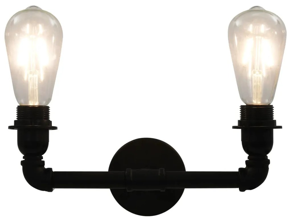 Lampa de perete cu 2 brate, negru, 2 becuri x E27 1, 2