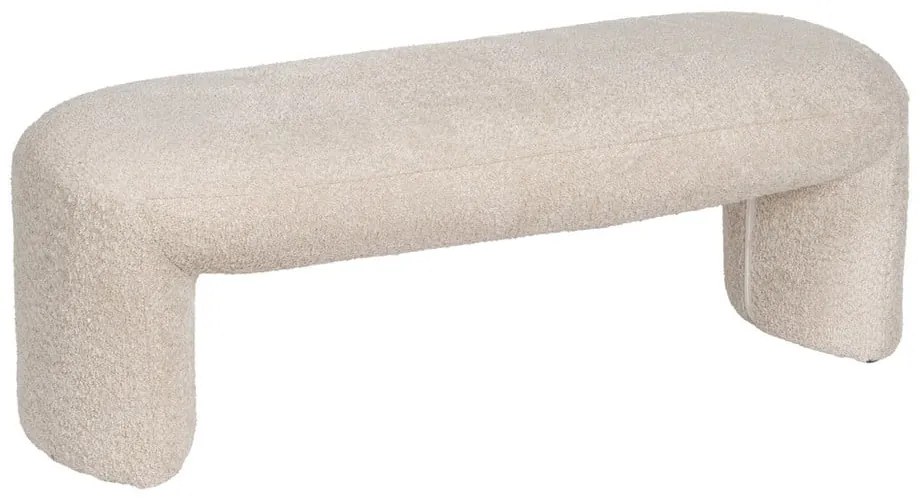 Bancă bej cu tapițerie din țesătură bouclé Suave – Ixia