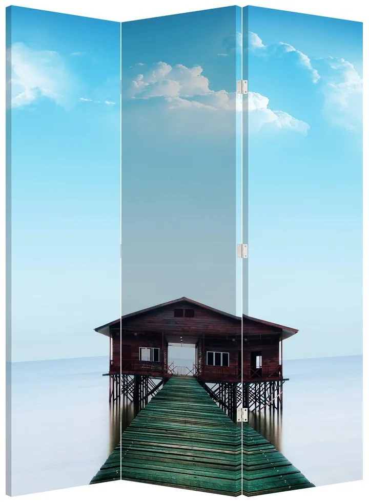 Paravan - Casă pe mare (126x170 cm)