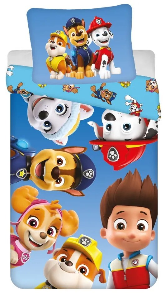 Lenjerie de pat pentru copii din microfibră pentru pat de o persoană 140x200 cm Paw Patrol – Jerry Fabrics