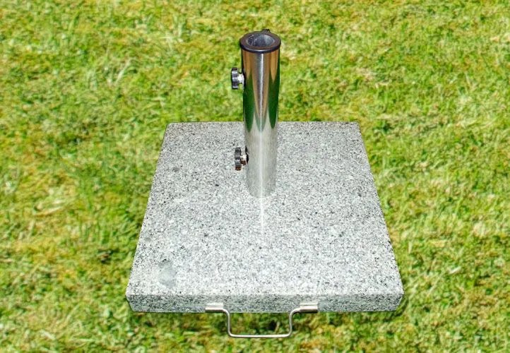 Suport umbrelă de grădină - granit / oțel inoxidabil, 50 kg