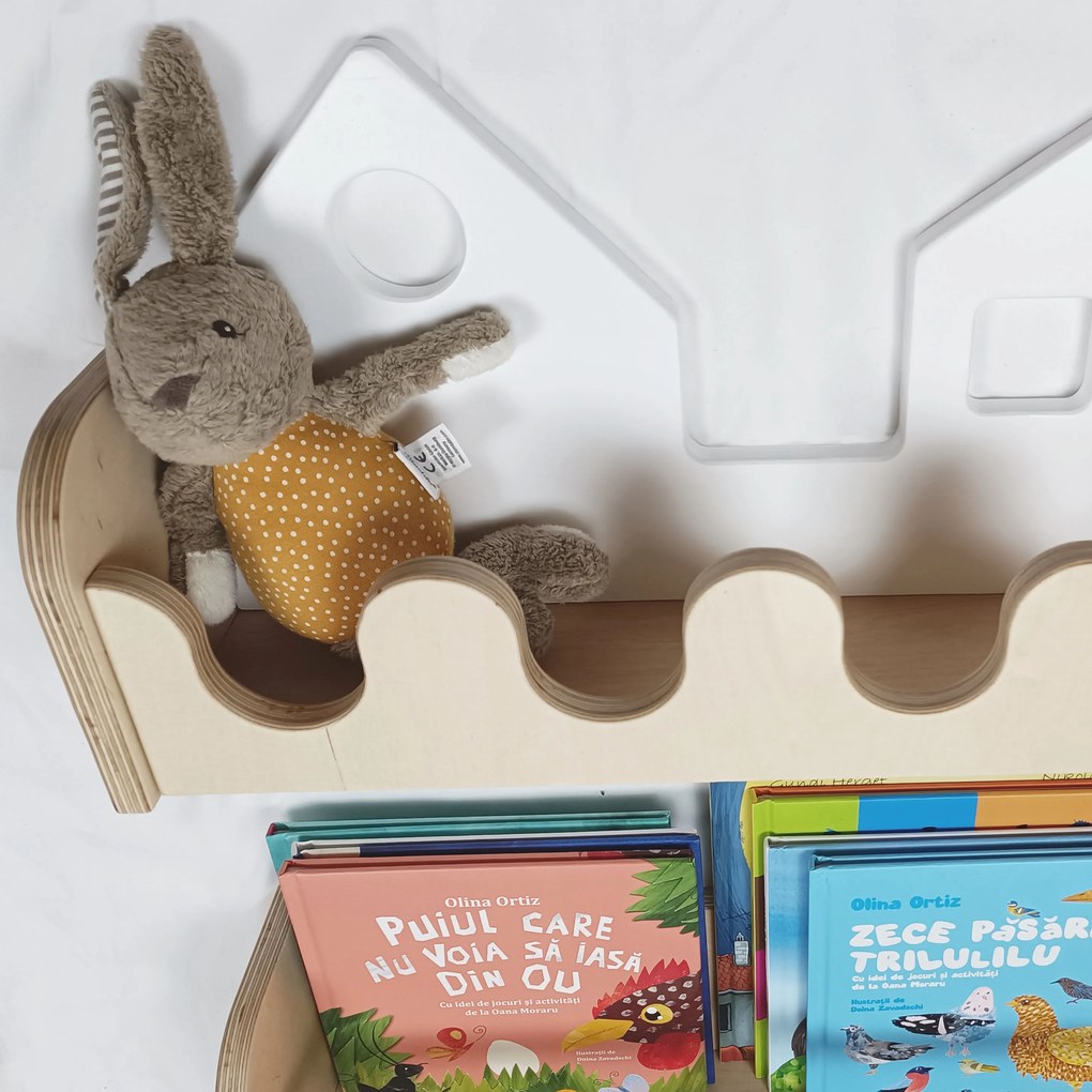 Set 2 rafturi perete + Cuier Montessori NEST SET Natural Wood