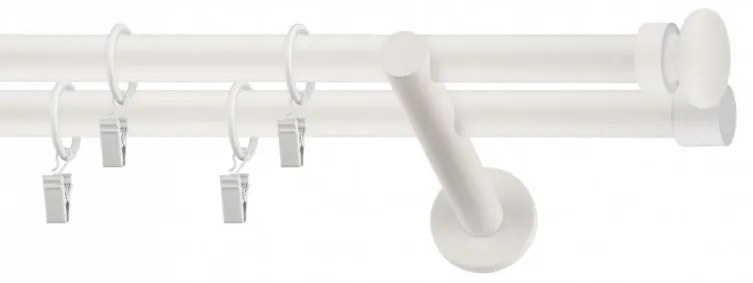 Galerie dubla FLAT BALL PICIOR UNIVERSAL ,prindere perete 19/19 ALB (Alege marime: 200 cm)