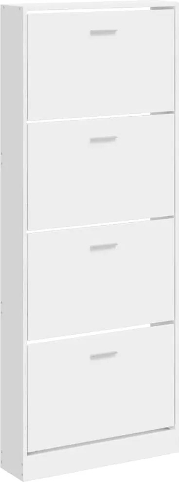 vidaXL Pantofar, alb extralucios, 59x17x150 cm, lemn compozit