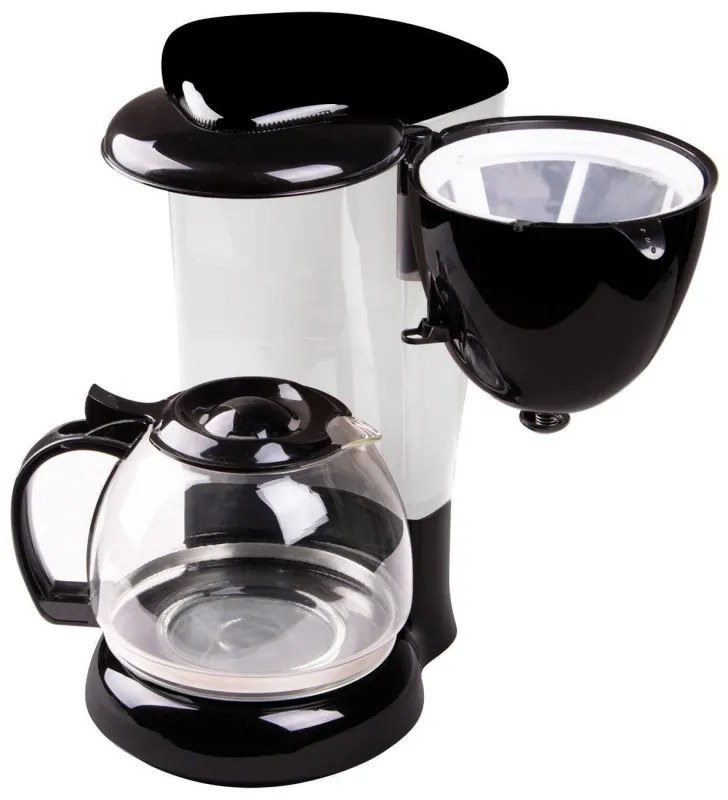 Cafetiera electrica Rosberg R51170C, 800W, 10-12 cesti, Sticla ignifuga, Negru/Alb