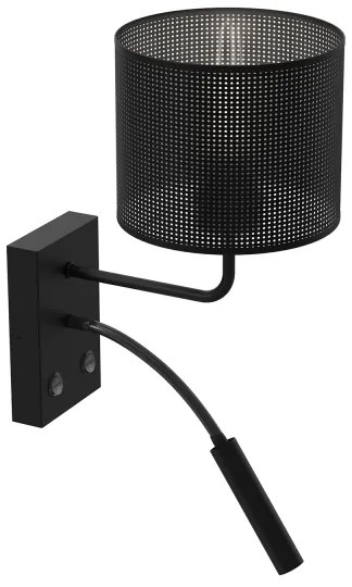 Lampă de perete LOFT SHADE 1xE27/60W+1xG9/8W/230V neagră