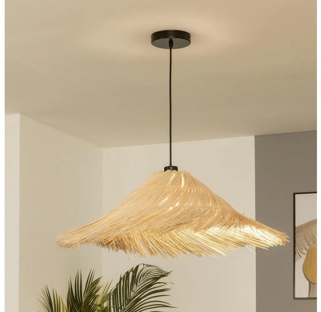 Brilagi - Lustră LED suspendată pe cablu CERIA BOHO 1xE27/40W/230V Ø 70 cm ratan