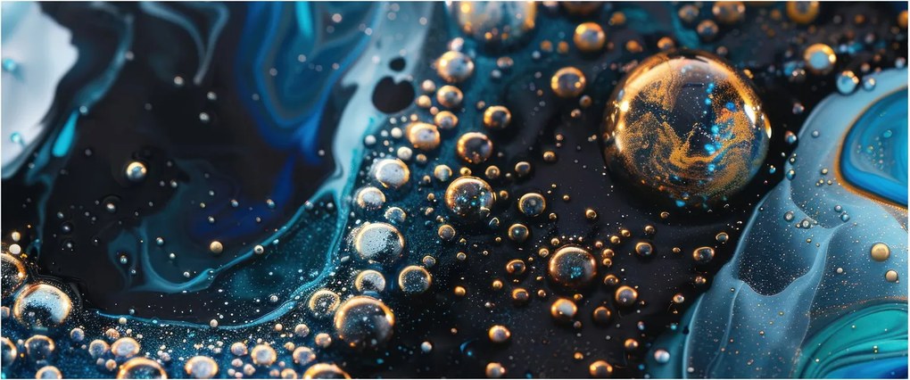 Tablou - Picături de cerneală (120x50 cm)