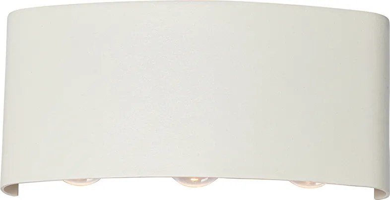 Aplică de perete exterioară albă cu LED 6 lumini IP54 - Silly