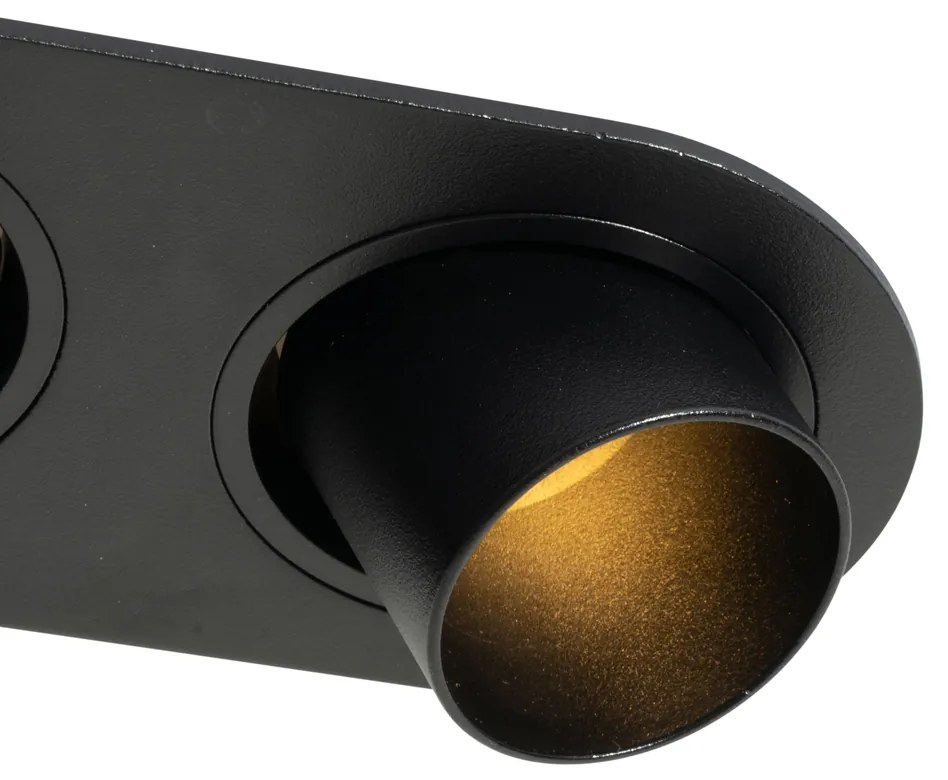 Set de 6 spoturi încastrate negre GU10 35mm înclinabile cu 2 lumini - Installa