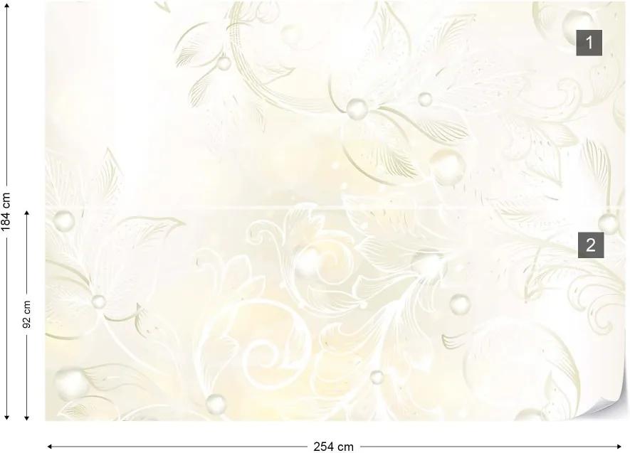 GLIX Fototapet - Modern Floral Design Swirls Vliesová tapeta  - 254x184 cm