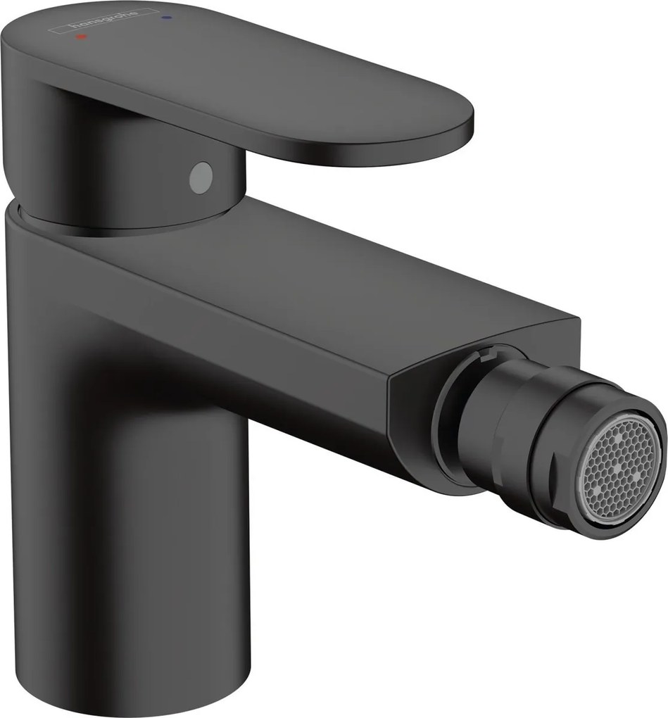 Baterie bideu Hansgrohe Vernis Blend cu ventil, negru mat - 71210670