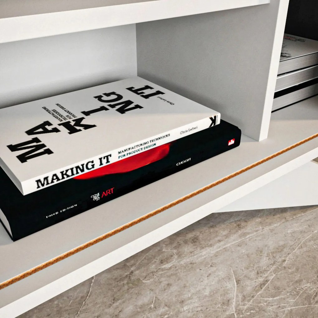 Bufet, Hanah Home, Stor, 150x43x75 cm, Alb / Antracit