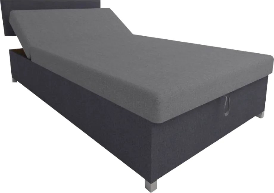Şezlong extensibil, gri închis/gri, DOMENA