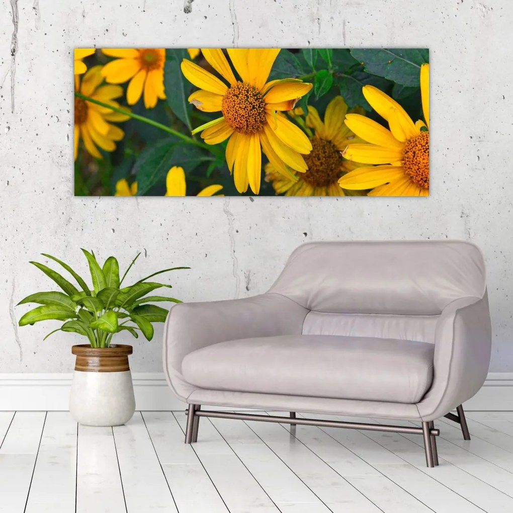 Tablou cu flori galbene (120x50 cm)
