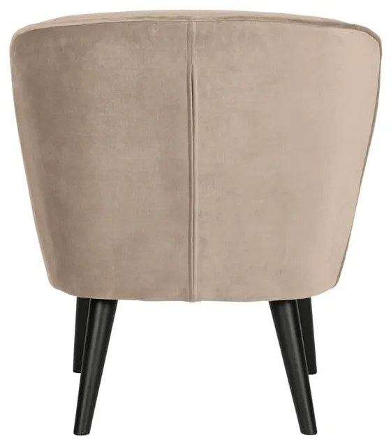 Fotoliu bej cu tapițerie din catifea Sara – WOOOD