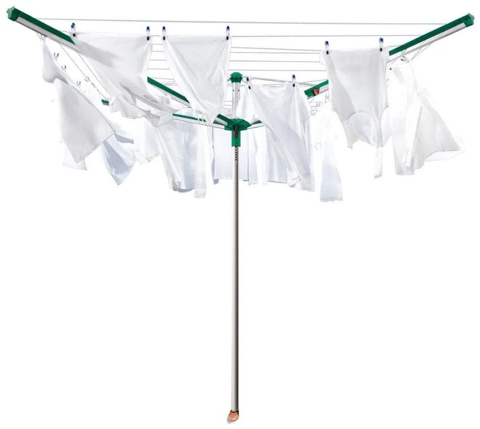 Uscător de rufe argintiu pentru grădină 60 m Linomatic 600 Deluxe Cover – LEIFHEIT