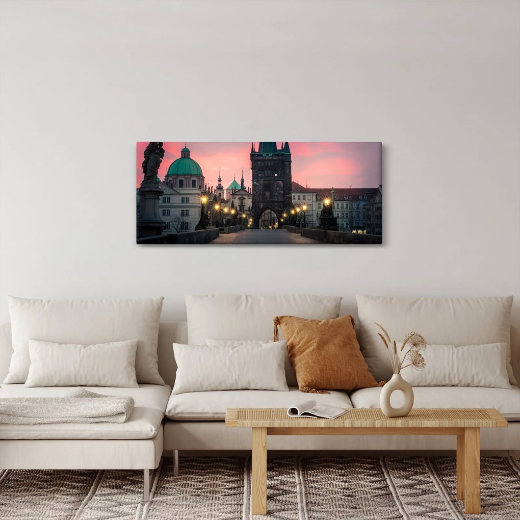 Tablou - Pe podul lui Carol,Praga (120x50 cm)