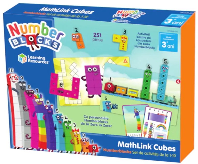 MATHLINK® CUBES NUMBERBLOCKS IN ROMANA - SET DE ACTIVITATI DE LA 1 - 10 - LEARNING RESOURCES (LSP0949-EDU)