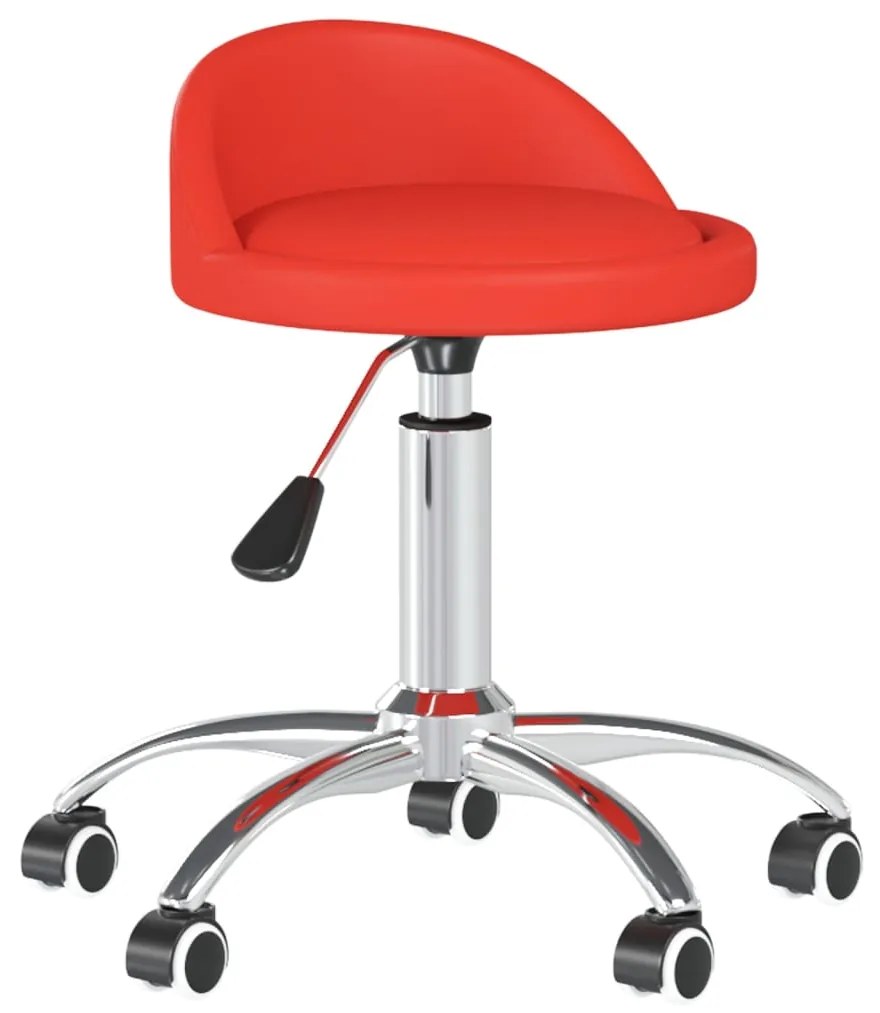 3086243 vidaXL Scaune de masă pivotante, 4 buc., roșu, piele ecologică