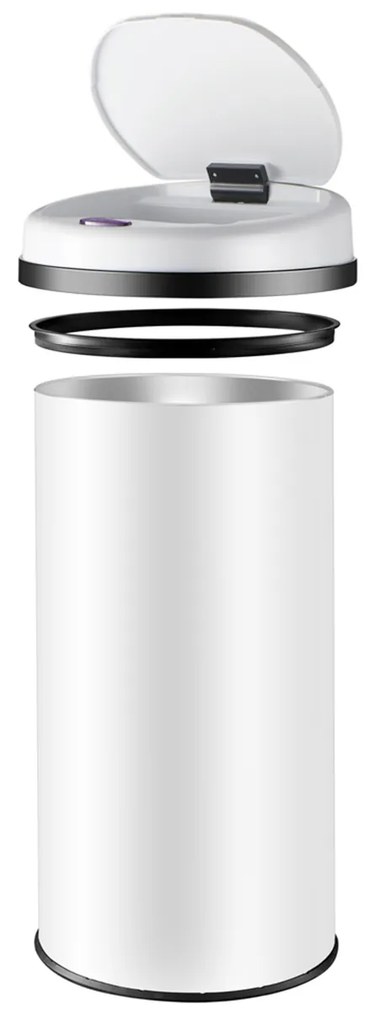 Cos gunoi cu senzor 56 L Alb Inox