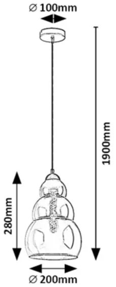 Lustră pe cablu SALVATORE 1xE27/40W/230V Rabalux 72211