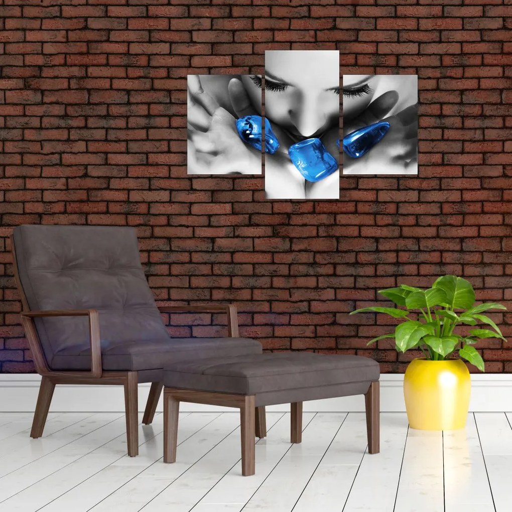 Tablou cu portretul femeii cu pietre (90x60 cm)
