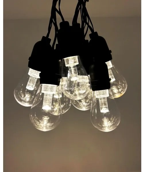 Ghirlandă LED decorativă pentru exterior, 10 LED, 0,15 W, 230 V, 3,8 m, IP44, negru