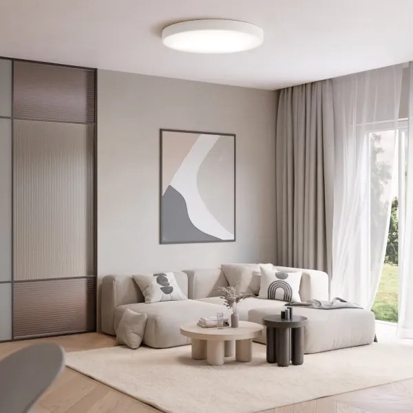 Plafonieră CLEO cu senzor, 5x E27, 24 W, 230 V, Ø 60 cm, albă