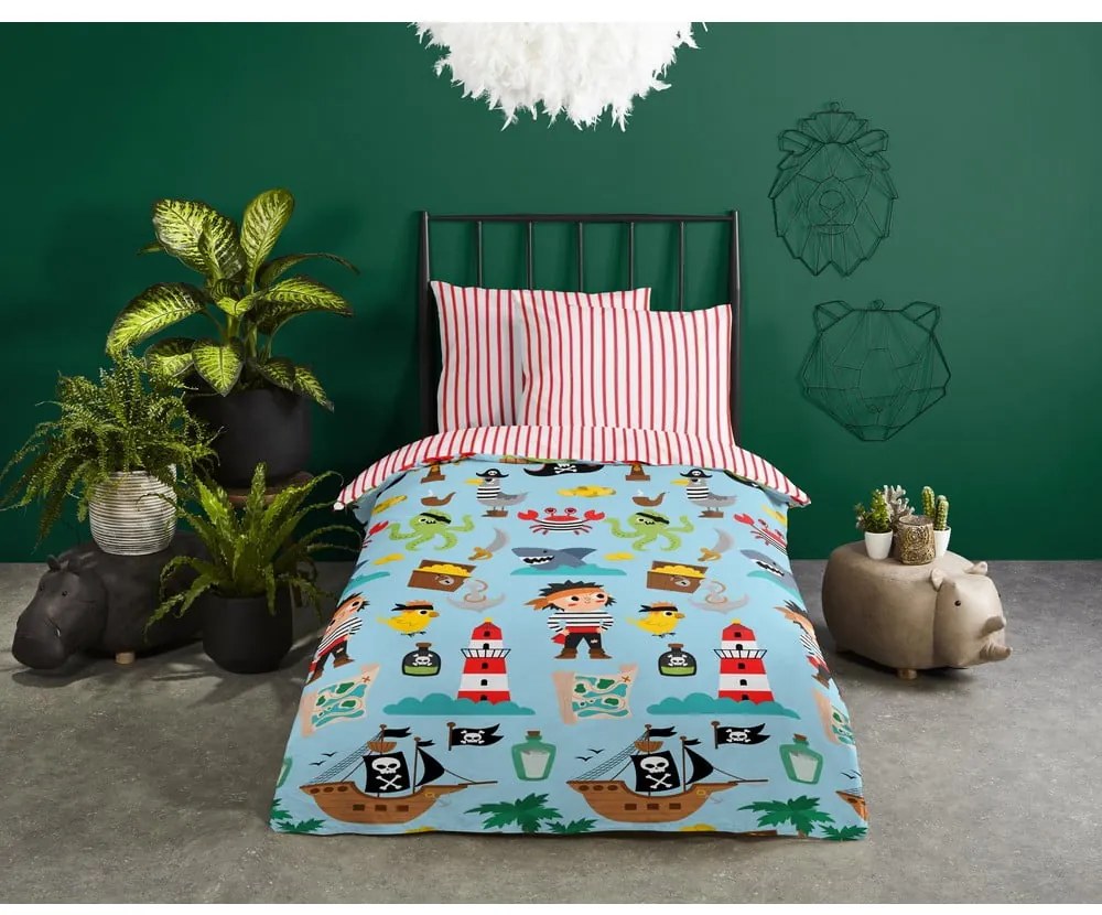 Lenjerie de pat pentru copii din bumbac pentru pat de o persoană 140x200 cm Caribbean – Good Morning