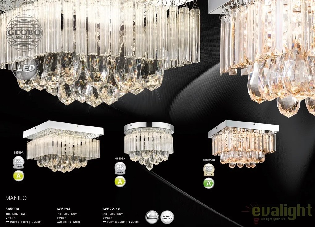 Plafoniera LED design modern Manilo diam. 28cm 68598A GL