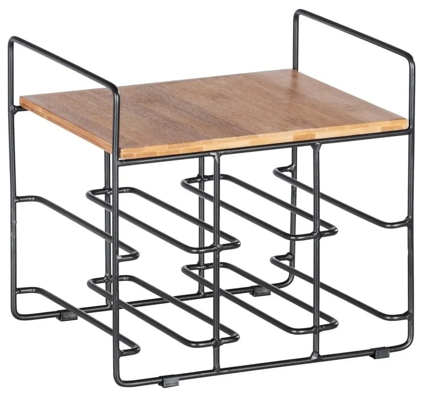 Suport pentru 6 sticle cu raft din bambus Wenko Loft