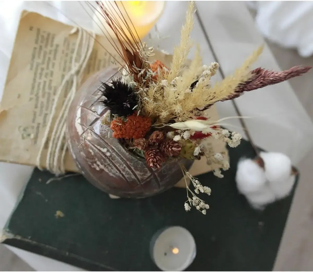 Ghiveci decorativ cu flori artificiale, homs seria A620,17x5.5x9 cm,30374