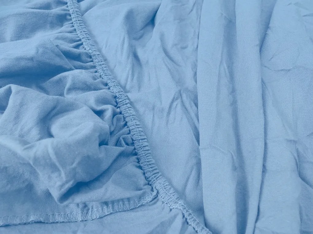 Cearsaf Jersey BASIC bleu deschis 180 x 200 cm