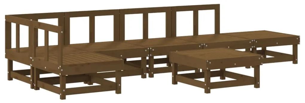 3186511 vidaXL Set mobilier de grădină, 7 piese, maro miere, lemn masiv de pin