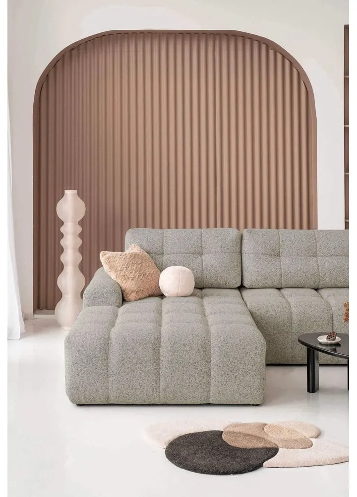 Colțar modular maro deschis extensibil/cu spațiu de depozitare (cu colț pe partea stângă) Lulu – Miuform