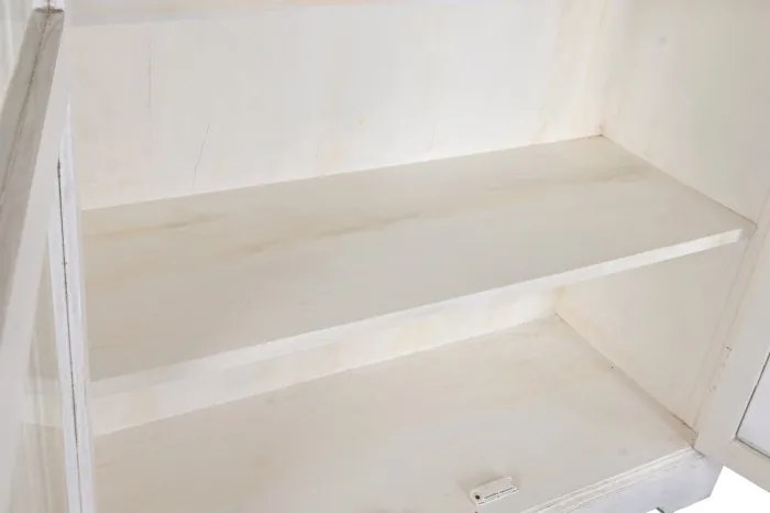 Vitrina din lemn de mango, finisaj alb antichizat, "Blanco "