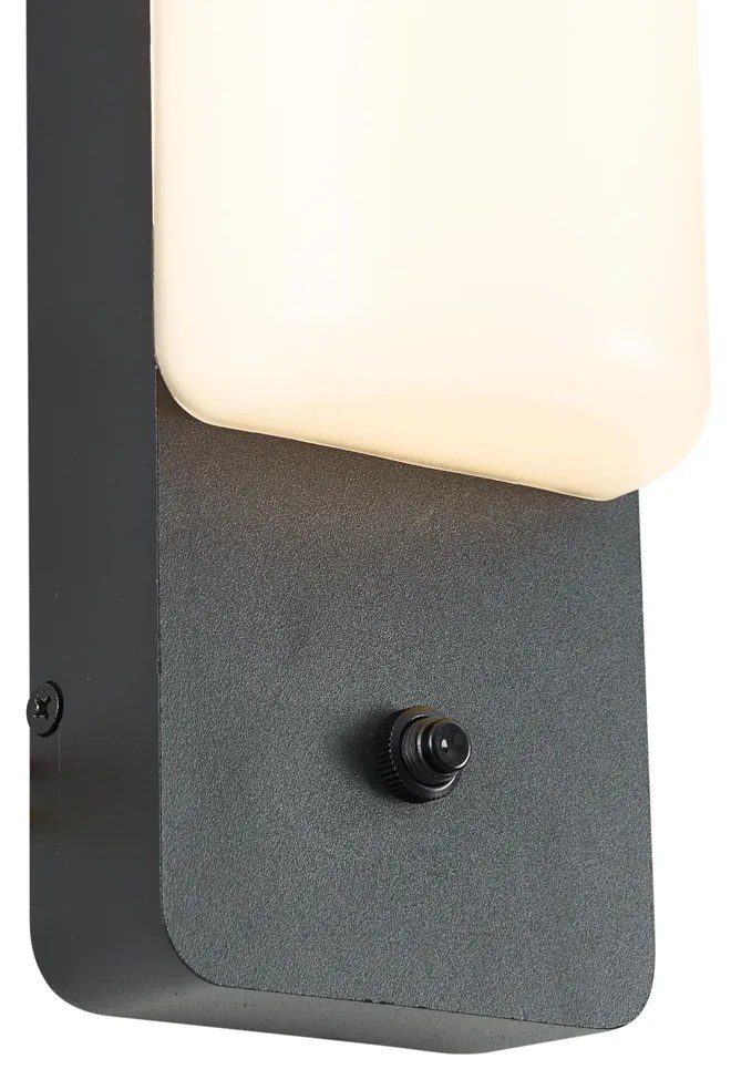 Aplică de exterior neagră cu senzor crepuscular și LED integrat - Shift