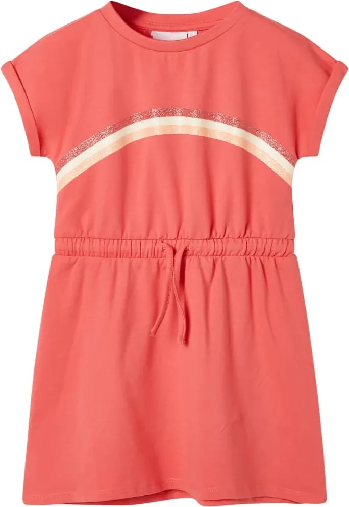 vidaXL Rochie pentru copii cu șnur, corai, 104