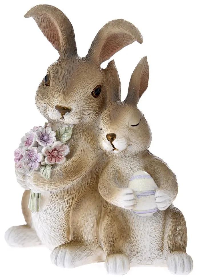 Figurina din rasina Rabbits 11 cm x 12 cm