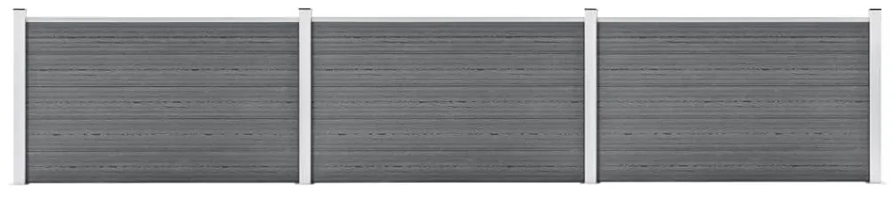 vidaXL Gard de grădină, gri, 526 x 106 cm, WPC