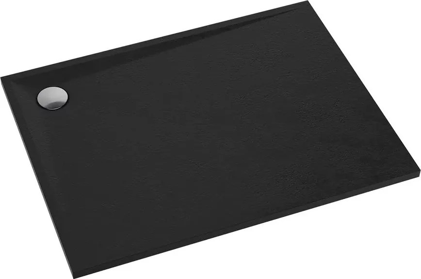 Cadita de dus dreptunghiulara din compozit Omnires Stone negru mat 90x120 cm