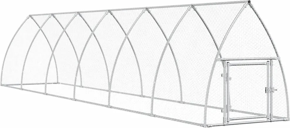 vidaXL Coteț pentru păsări, gri, 600x105x120 cm, oțel galvanizat